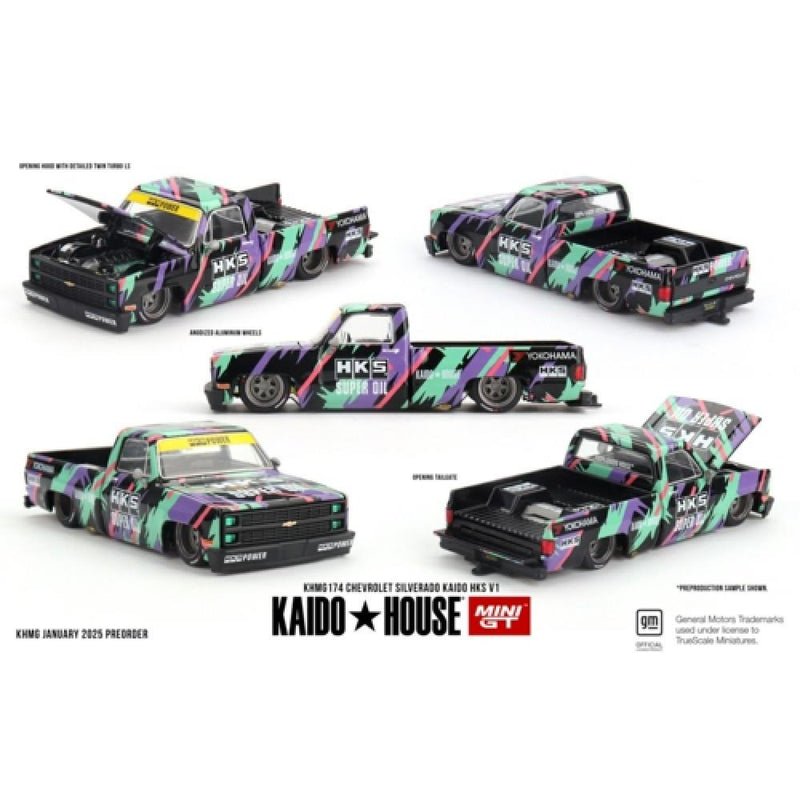 Chevrolet Silverado Kaido House HKS V1 1:64 Scale Mini GT KHMG174