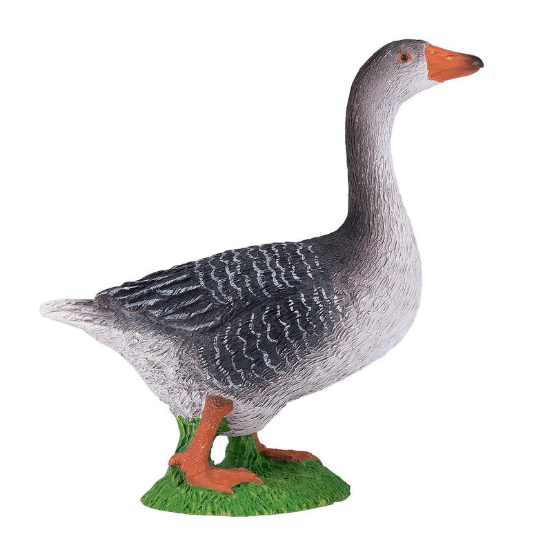 Goose Grey Farmyard Toy Figure 8 cm Height Approx Mojo Fun 381039