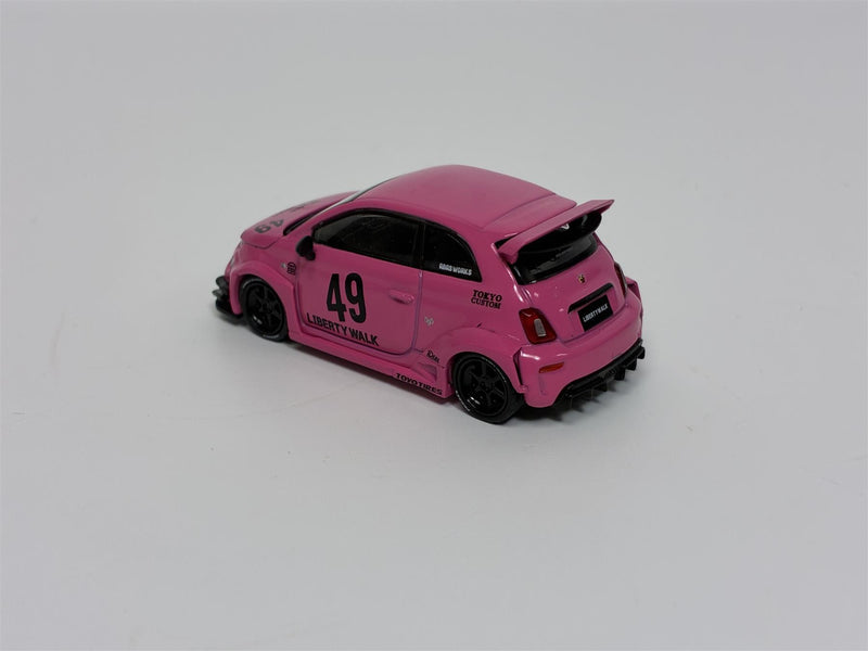 Abarth 595 LB Works Abas Works Pink RHD 1:64 Mini GT MGT00851R