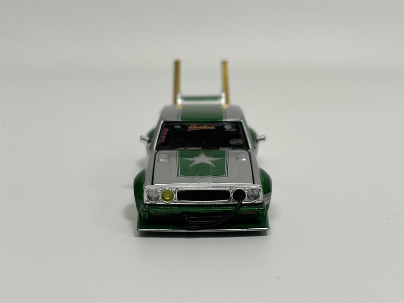 Skyline 0210 Kaidi Racer Bosozoku Style Silver Green 1:64 Pop Race PR640061