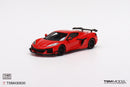 a red sports car on a white background