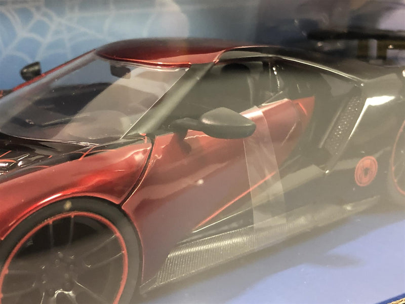 Spiderman Miles Morales 2017 Ford GT with Figure 1:24 Scale Jada 31190