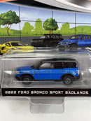 Ford Bronco Sport Badlands 2022 Blue Showroom Floor 1:64 Scale Greenlight 68010C