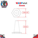 Safety Cones Red and White 15mm 20 pack Track Side Scenery 1:32 scale Wasp
