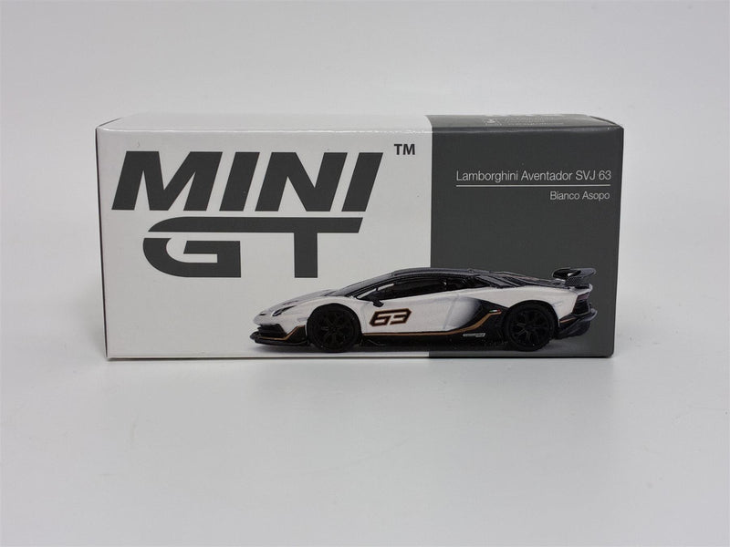 Lamborghini Aventador SVJ 63 Bianco Asopo White LHD 1:64 Mini GT MGT00842L
