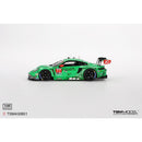 a green race car with a white background