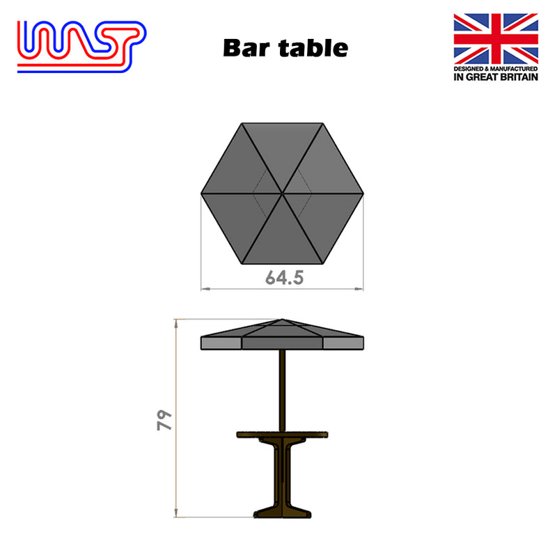 Slot Car Scenery Track Side Bar Table and Umbrella 3 pack 1:32 Scale Wasp