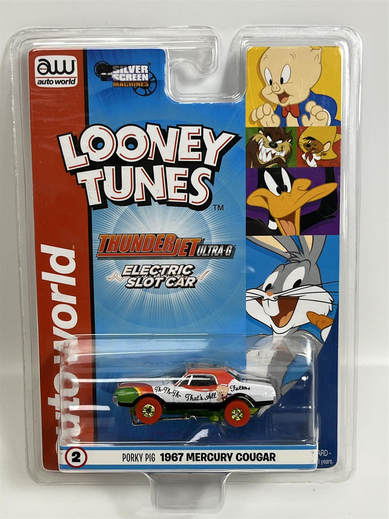 Porky Pig 1967 Mercury Cougar Thunderjet Ultra G HO Scale Slot Car Auto World SC363-2