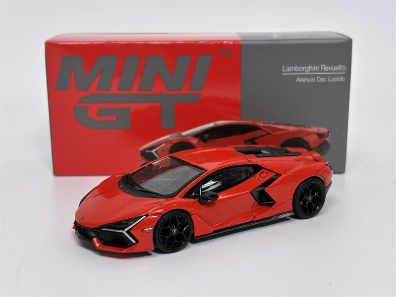 Lamborghini Revuelto Arancio Dac Lucido Red RHD 1:64 Mini GT MGT00774R