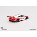 a red and white race car