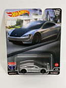 Tesla Roadster Silver 1:64 Scale Hot Wheels HCK02