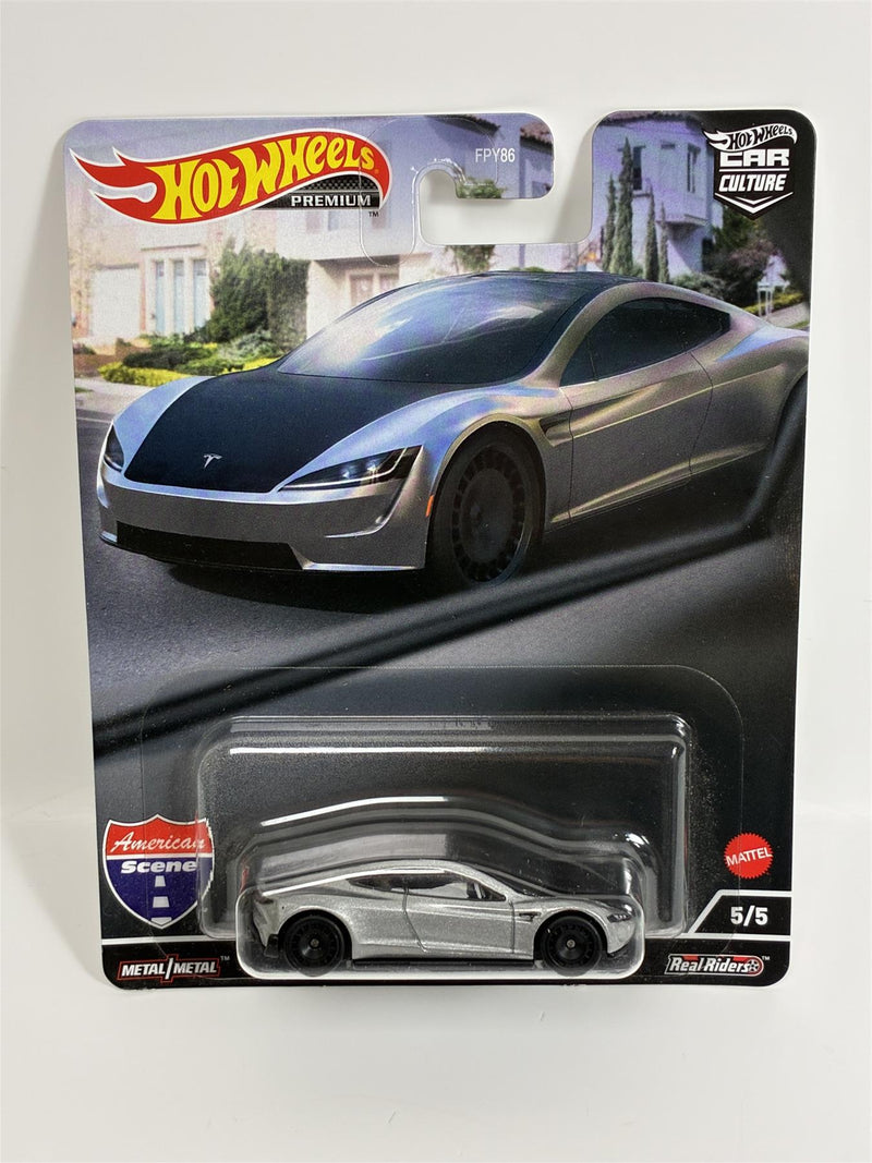 Tesla Roadster Silver 1:64 Scale Hot Wheels HCK02