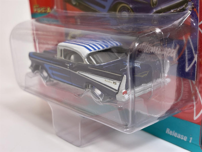 1957 Chevy Bel Air Cobalt Blue Metallic 1:64 Scale Johnny Lightning JLSF023