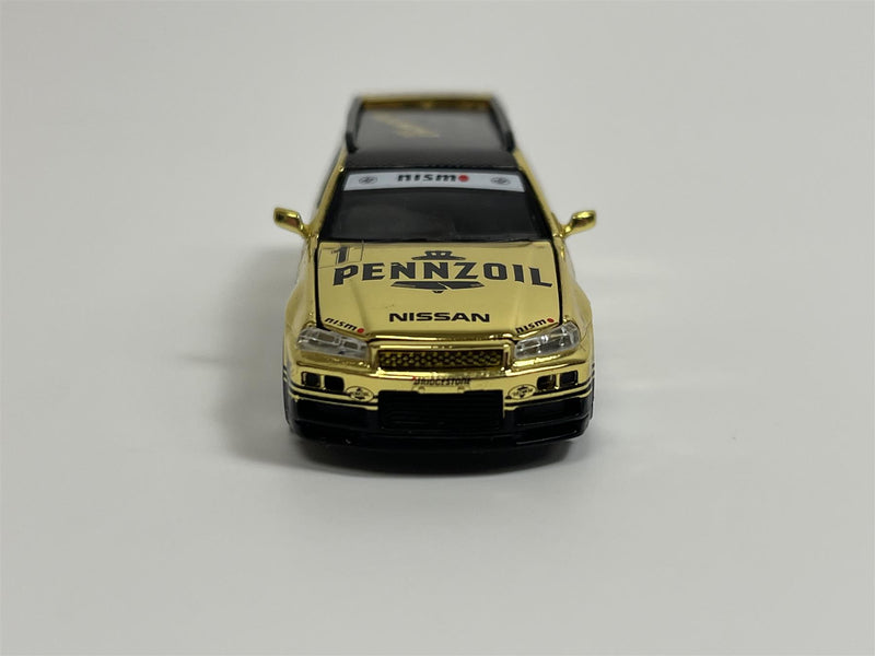 Nissan Stagea Pennzoil Gold Chrome 1:64 Scale Pop Race PR640057