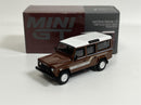 Land Rover Defender 110 1985 County Station Wagon Russet Brown RHD 1:64 Mini GT MGT00734R