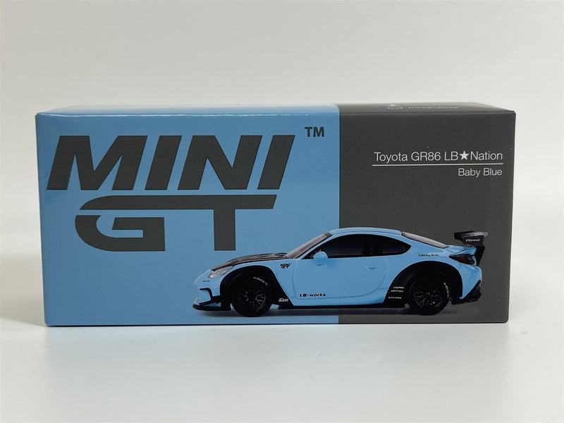 Toyota GR86 LB Nation Baby Blue LHD 1:64 Scale Mini GT MGT00873L