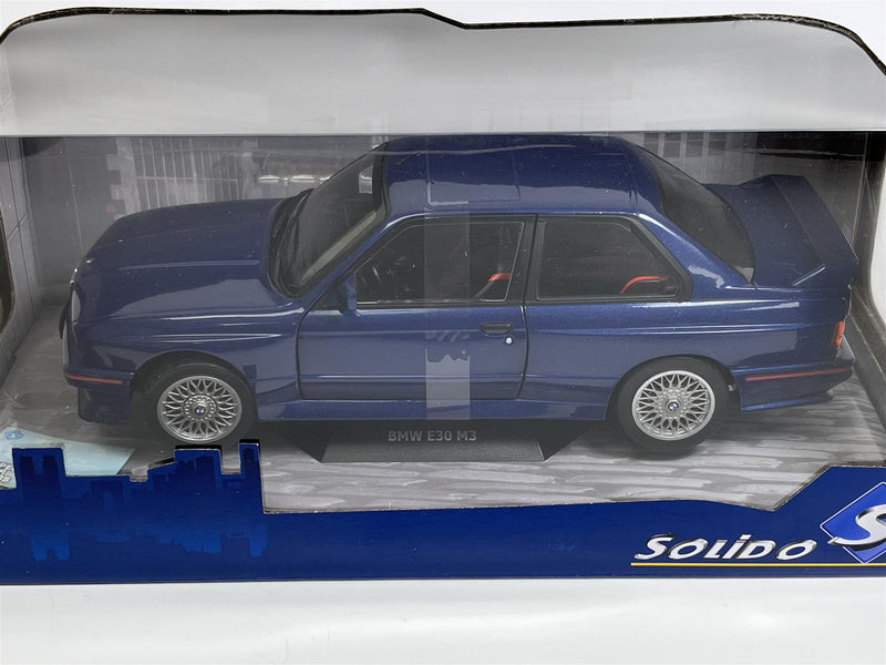 BMW E30 M3 Mauritius Blue 1990 1:18 Scale Solido 1801509