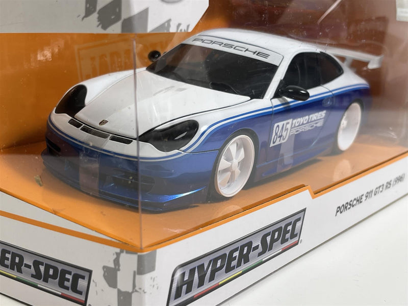 Porsche 911 GT3 RS 996 Hyperspec Blue White 2006 1:24 Scale Jada 35492