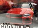 Godzilla 2002 Nissan Skyline GT R R34 1:24 Scale Jada 253253024 35133