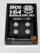 BNDS Custom Wheel Parts Wheel and Tyre Set White 1:64 MOT Hobby BC26403SWH