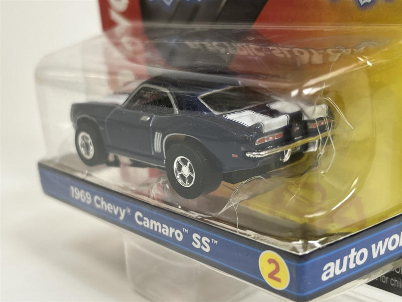 1969 Chevy Camaro SS Blue HO Scale Slot Car X Traction Auto World SC373-2