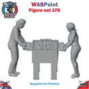 Trackside Unpainted Figures Scenery Display 2 x Players with Table Football Set 178 New 1:32 Scale Wasp