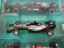 Mercedes AMG Petronas Formula 1 Set of 7 Cars with Display Stand 1:43 Scale Bburago 38170