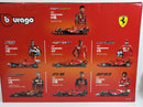 Ferrari Formula 1 Set of 7 Cars with Display Stand 1:43 Scale Bburago 36864
