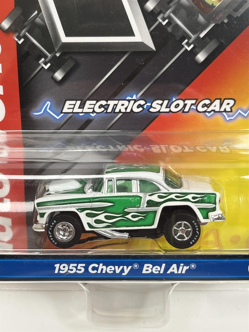 1955 Chevy Bel Air White Green HO Scale Slot Car X Traction Auto World SC373-4