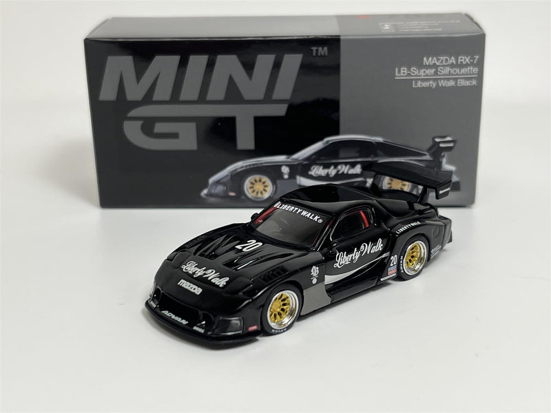 Mazda RX-7 LB Super Silhouette Liberty Walk Black RHD 1:64 Mini GT MGT00785R