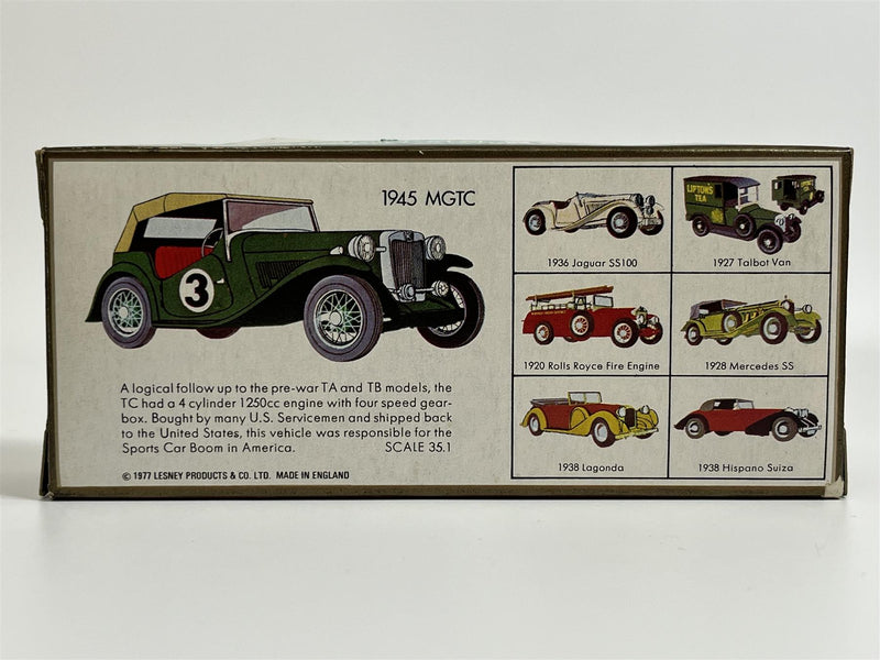 MGTC 1945 Green Models Of Yesteryear Matchbox Y8D S4