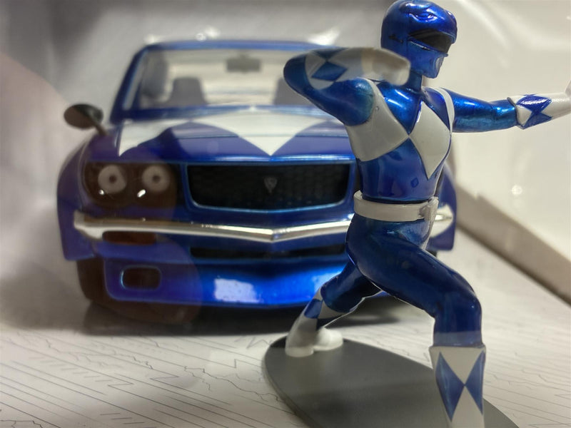Power Rangers Blue Ranger Figure and 1974 Mazda RX-3 1:24 Scale Jada 34389