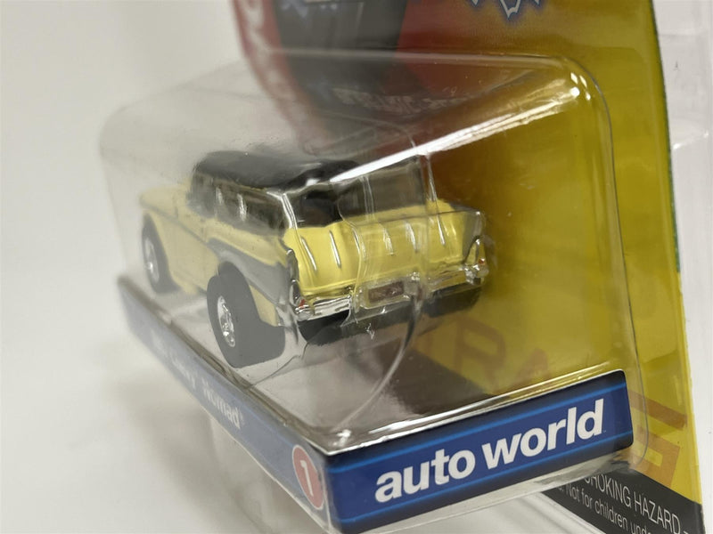 1957 Chevy Noman Yellow HO Scale Slot Car X Traction Auto World SC368-1