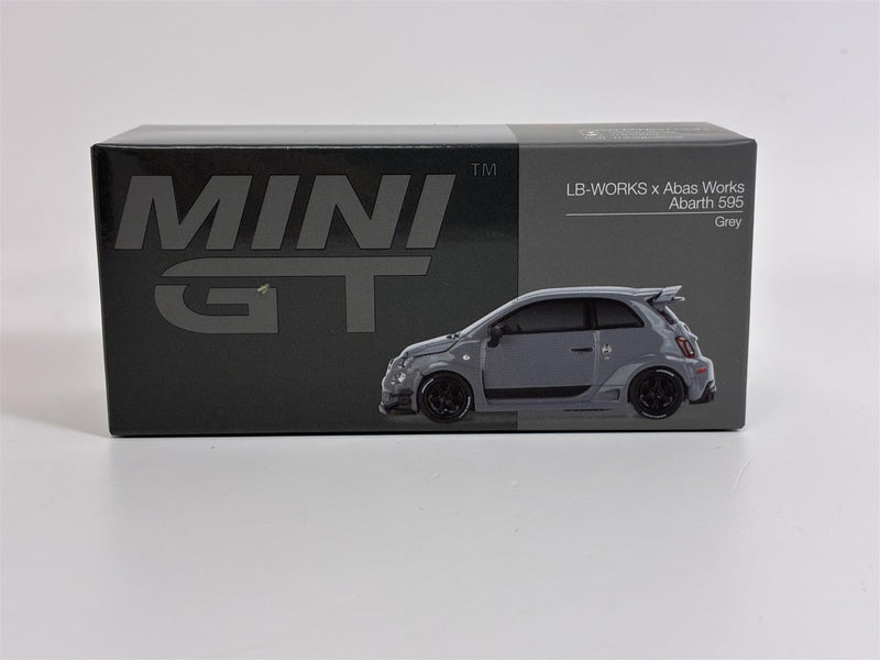 LB-Works Abas Works Abarth 595 Grey RHD 1:64 Mini GT MGT00995R