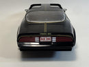the back of a black toy car