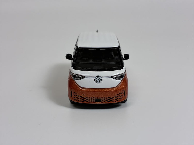 Volkswagen VW ID Buzz Candy White and Energetic Orange RHD 1:64 Mini GT MGT01061R