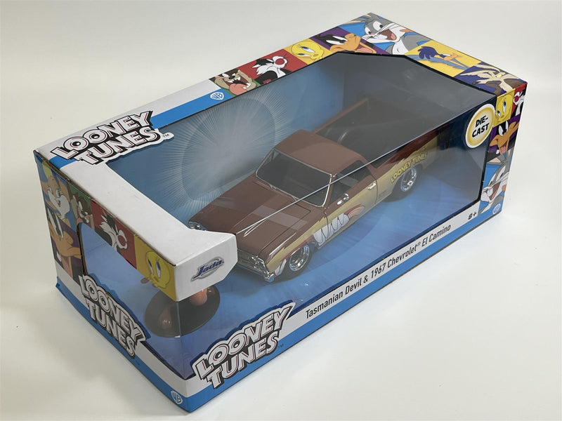 Looney Tunes Tasmanian Devil Figure and 1967 Chevrolet El Camino 1:24 Jada 253255072