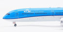 a blue and white airplane