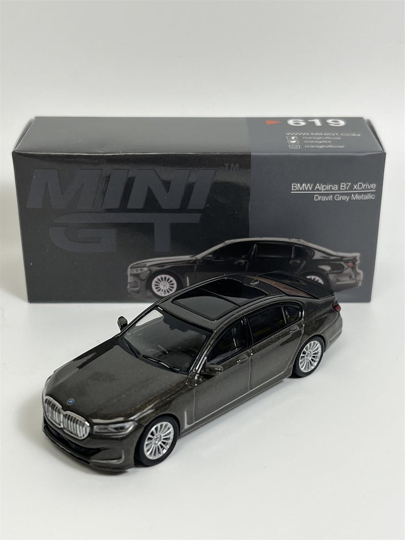 BMW Alpina B7 xDrive Dravit Grey Metallic LHD 1:64 Scale Mini GT MGT00619L