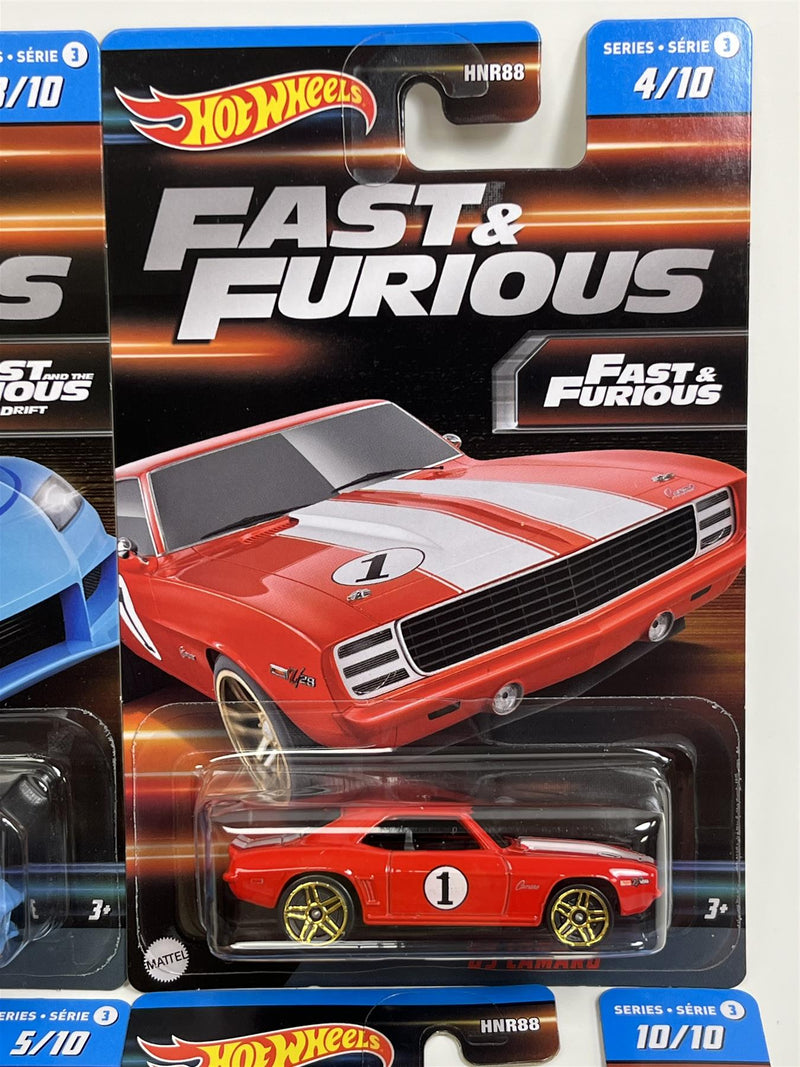 Fast & Furious Set of 4 Cars 1:64 Scale Hot Wheels HNR88 979C