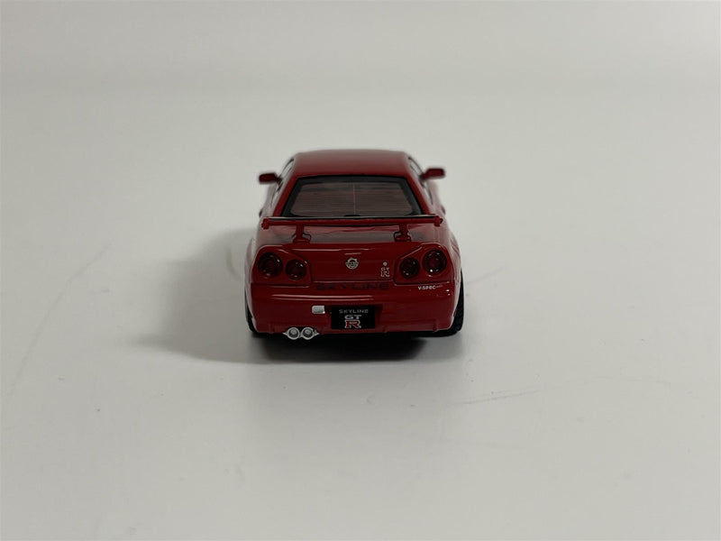 Nissan Skyline GT R R34 V Spec Active Red RHD 1:64 Mini GT MGT00796R