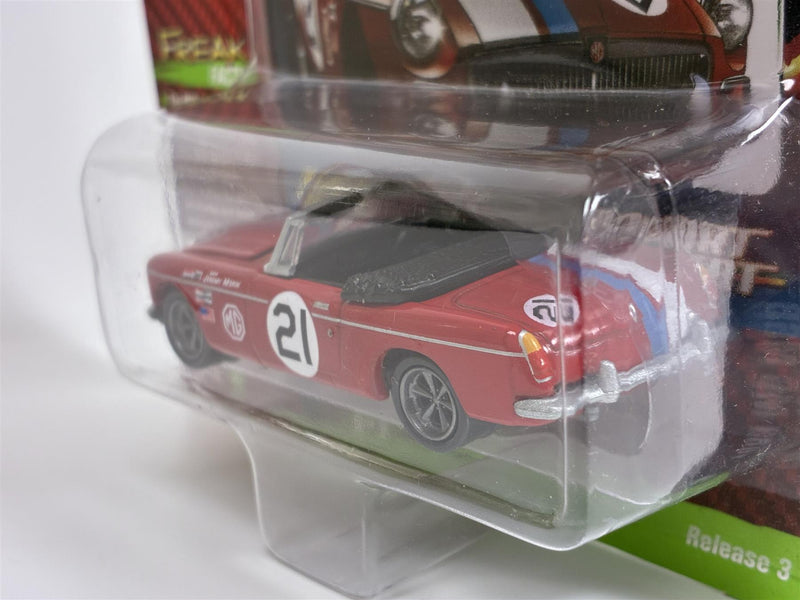 1963 MG MGB Bright Racing Red Import Heat 1:64 Johnny Lightning JLSF021