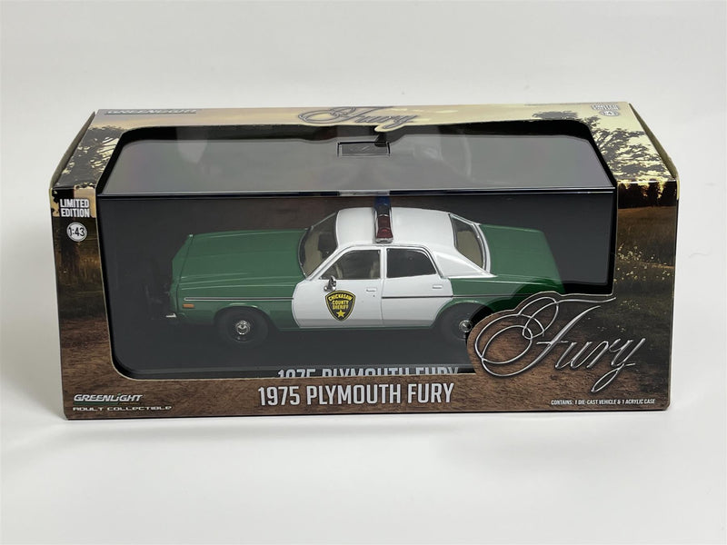 1975 Plymouth Fury Chickasaw County Sheriff 1:43 Scale Greenlight 86595