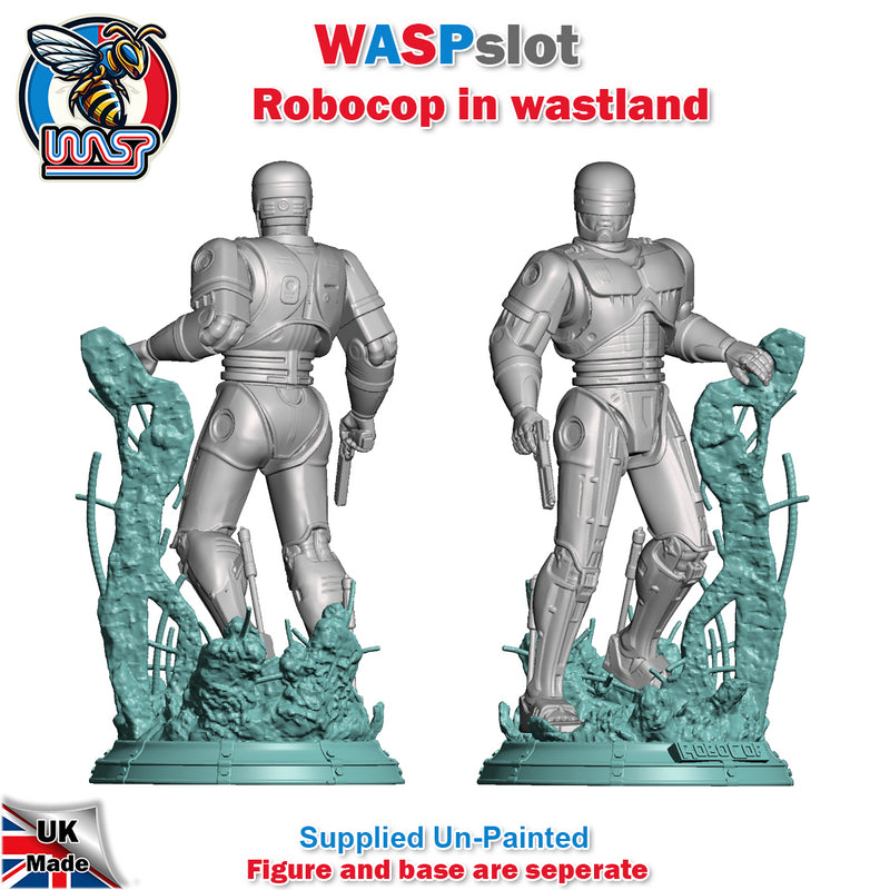 Robocop In Wasteland Set Unpainted Figure and Base 1:24 Scale Wasp