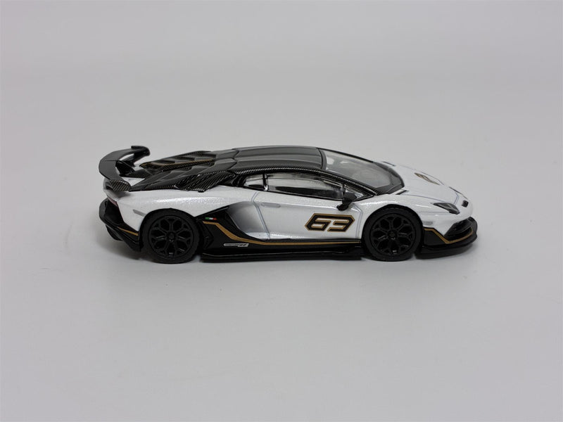Lamborghini Aventador SVJ 63 Bianco Asopo White LHD 1:64 Mini GT MGT00842L