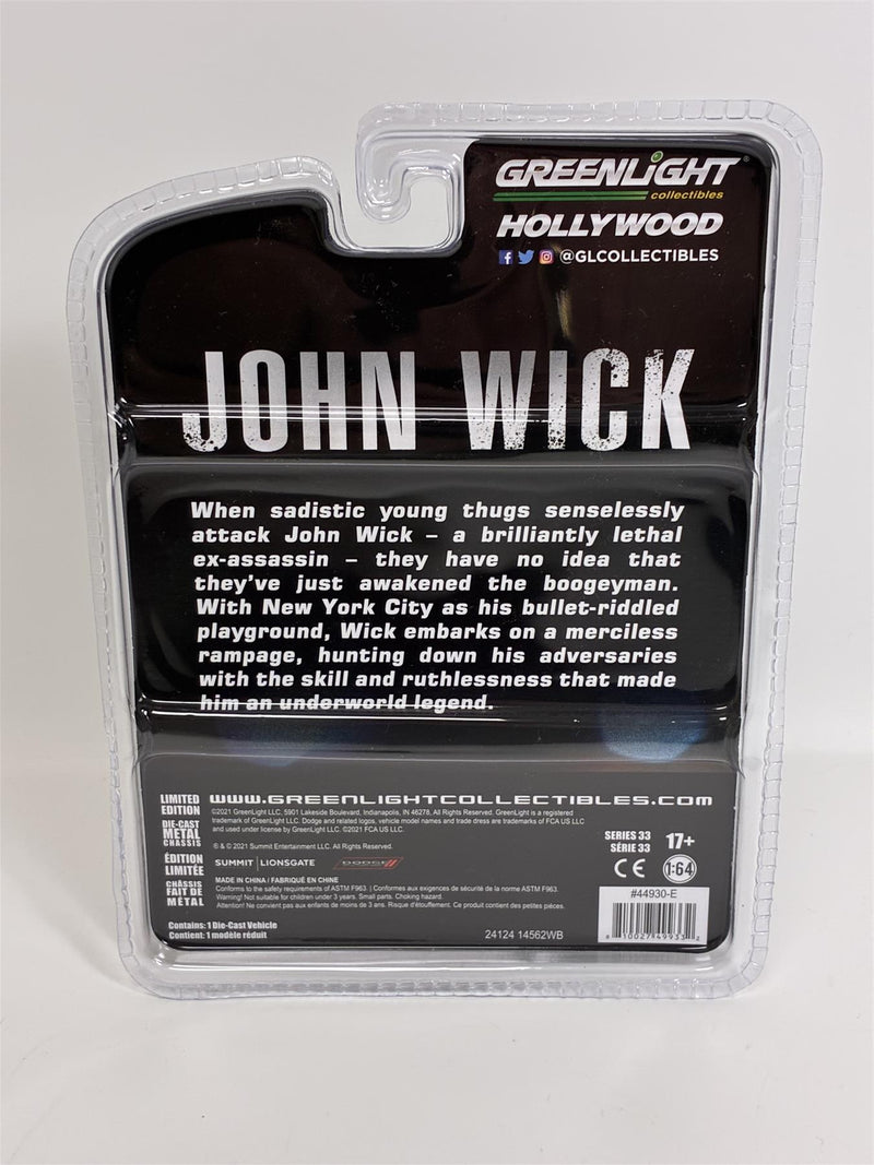 John Wick 1968 Dodge Charger RT Black 1:64 Scale Greenlight 44930E