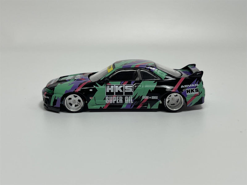 Nissan Skyline GTR R33 HKS V1 1:64 Scale Kaido House Mini GT MGTKHMG129