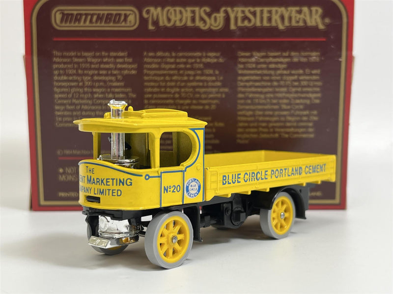 Atkinson Model D Steam Wagon 1918 Blue Circle Portland Cement Models of Yesteryear Matchbox Y18D S5