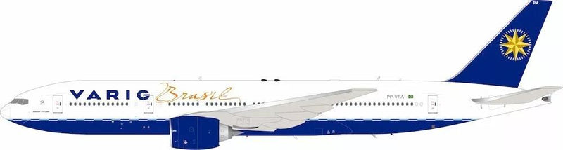 Varig Boeing 777-2Q8/ER PP-VRA With Stand 1:200 Inflight200 IF772VR1024