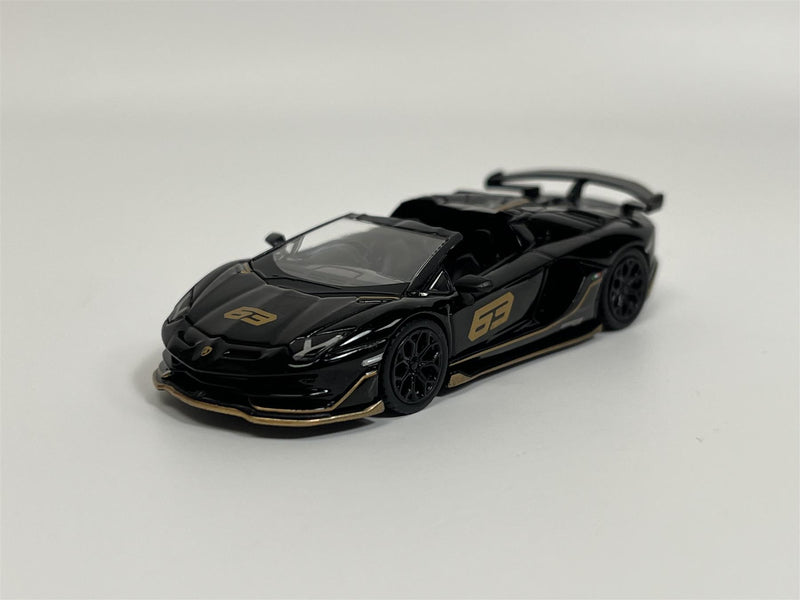 Lamborghini Aventador SVJ 63 Roadster Nero Aldebaran RHD 1:64 Mini GT MGT00803R